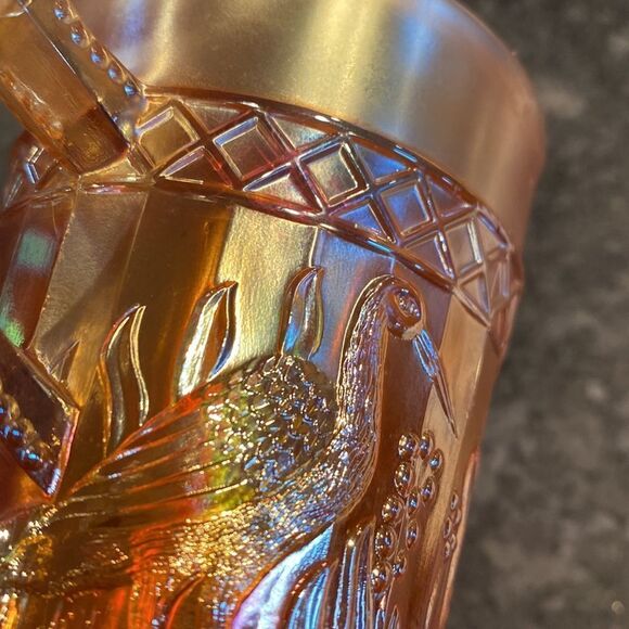 Carnival Glass Mug Stork & Rushes Dugan - Picture 6 of 11